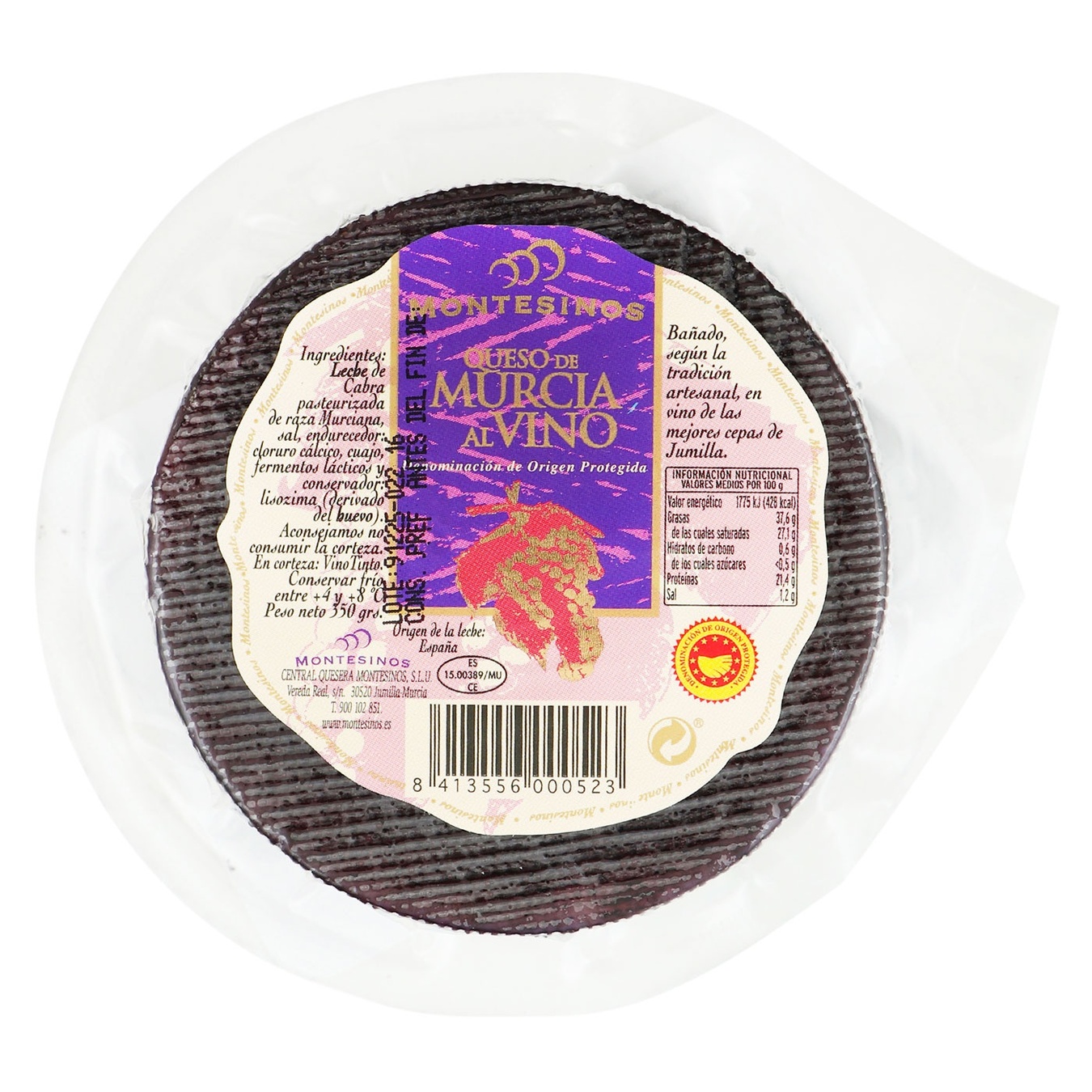 

Сыр Montesinos козий в красном вине 55% 350г