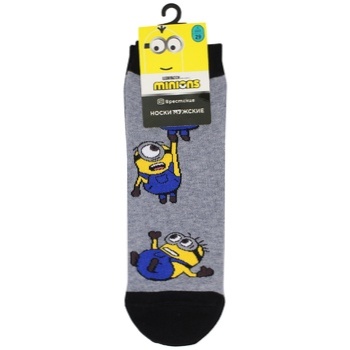 Brestskie Minions Gray Melange Men's Socks Size 29 - buy, prices for NOVUS - photo 1