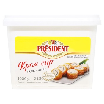 President Classic Cream Cheese 24.5% 1kg - buy, prices for NOVUS - photo 2