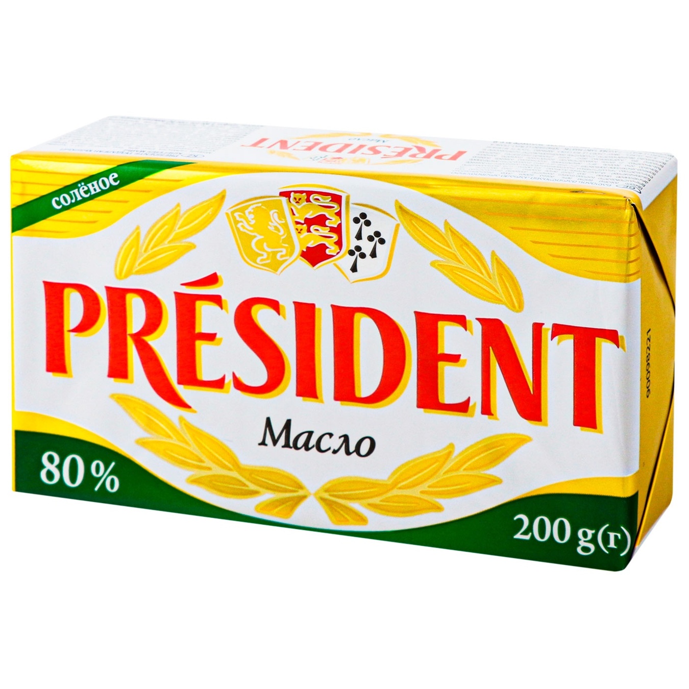 

Масло President кислосливочное соленое 80% 200г