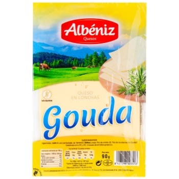 Albeniz Gouda Cheese Sliced 45% 90g - buy, prices for MegaMarket - photo 1