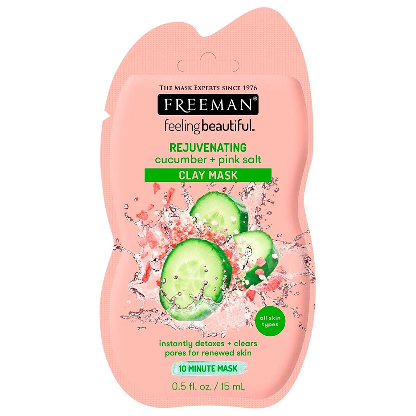

Маска глиняная восстанавливающая Freeman Feeling Beautiful Огурец и розовая соль саше 15мл