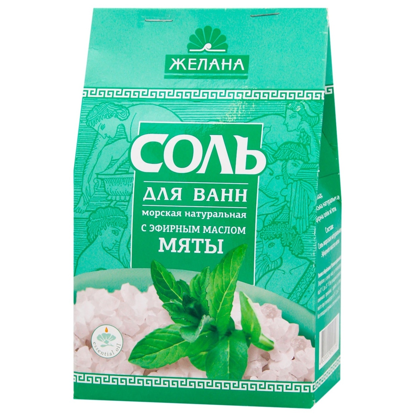 

Соль для ванн Желана Морськая натуральная с эфирными маслами Мяты 500г