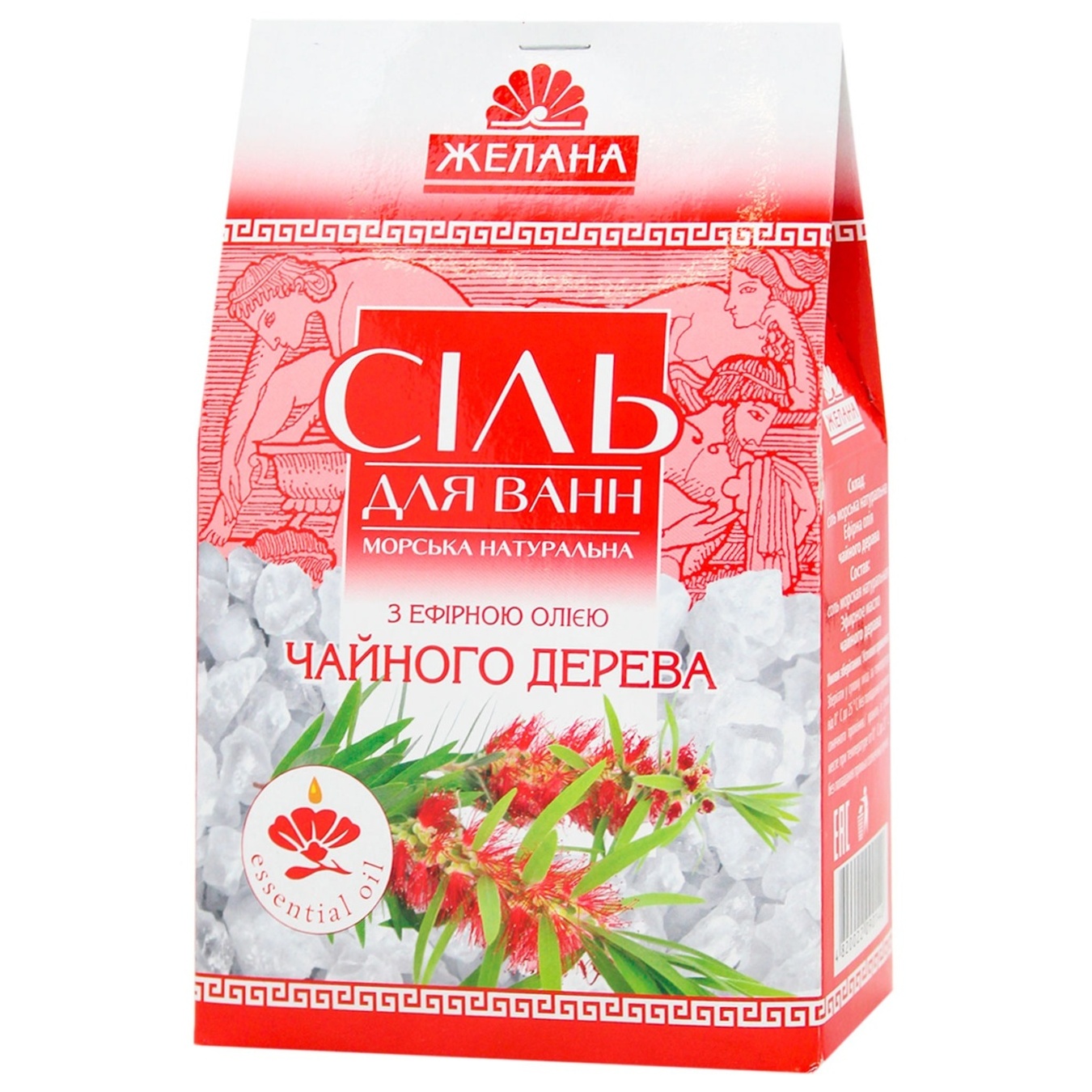 

Соль для ванн Желана Морськая натуральная с эфирными маслами Чайного дерева 500г
