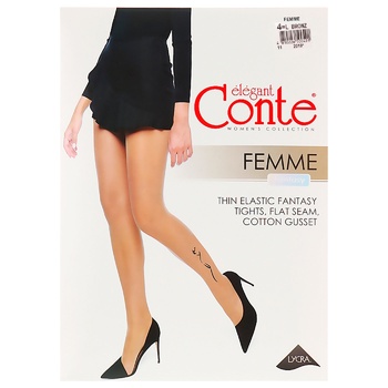 Колготи Conte Elegant жіночі Fantasy Femme р.4 Bronz - купити, ціни на ULTRAMARKET - фото 1