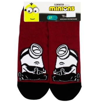 Шкарпетки чоловічі Брестские Minions 2138 294 р.27 темно-бордовий - купити, ціни на - фото 1
