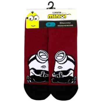 Brestskie Men's Socks Minions 2138 294 s.29 dark burgundy - buy, prices for - photo 1