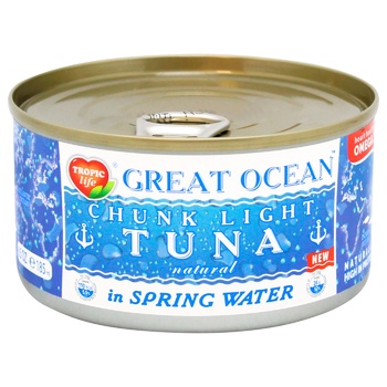 Tropic Life Whole Tuna in Spring Water 170g - buy, prices for ULTRAMARKET - photo 1