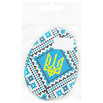 Souvenir Easter Egg on Stand Trident on an Embroidered Shirt 10cm - buy, prices for MegaMarket - photo 1