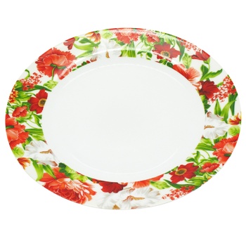 Oselya Red flowers Shallow Plate 23cm - buy, prices for - photo 1
