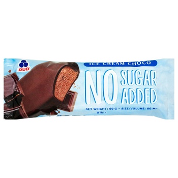 Rud Chocolate Ice cream without Sugar in Glaze 60g - buy, prices for MegaMarket - photo 1