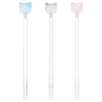 Maxi Crystal Kitten Ball Gel Pen blue