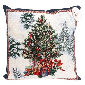 Provence Blue Sky Christmas Tree Decorative Pillow 45x45cm