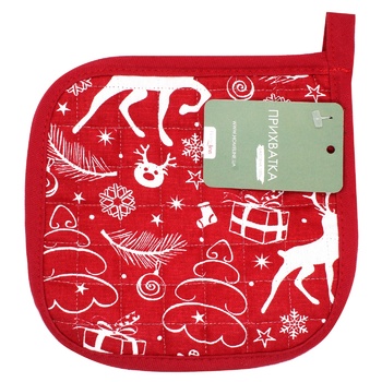 Home Line Cotton Potholder 20x20cm red - buy, prices for MegaMarket - photo 1