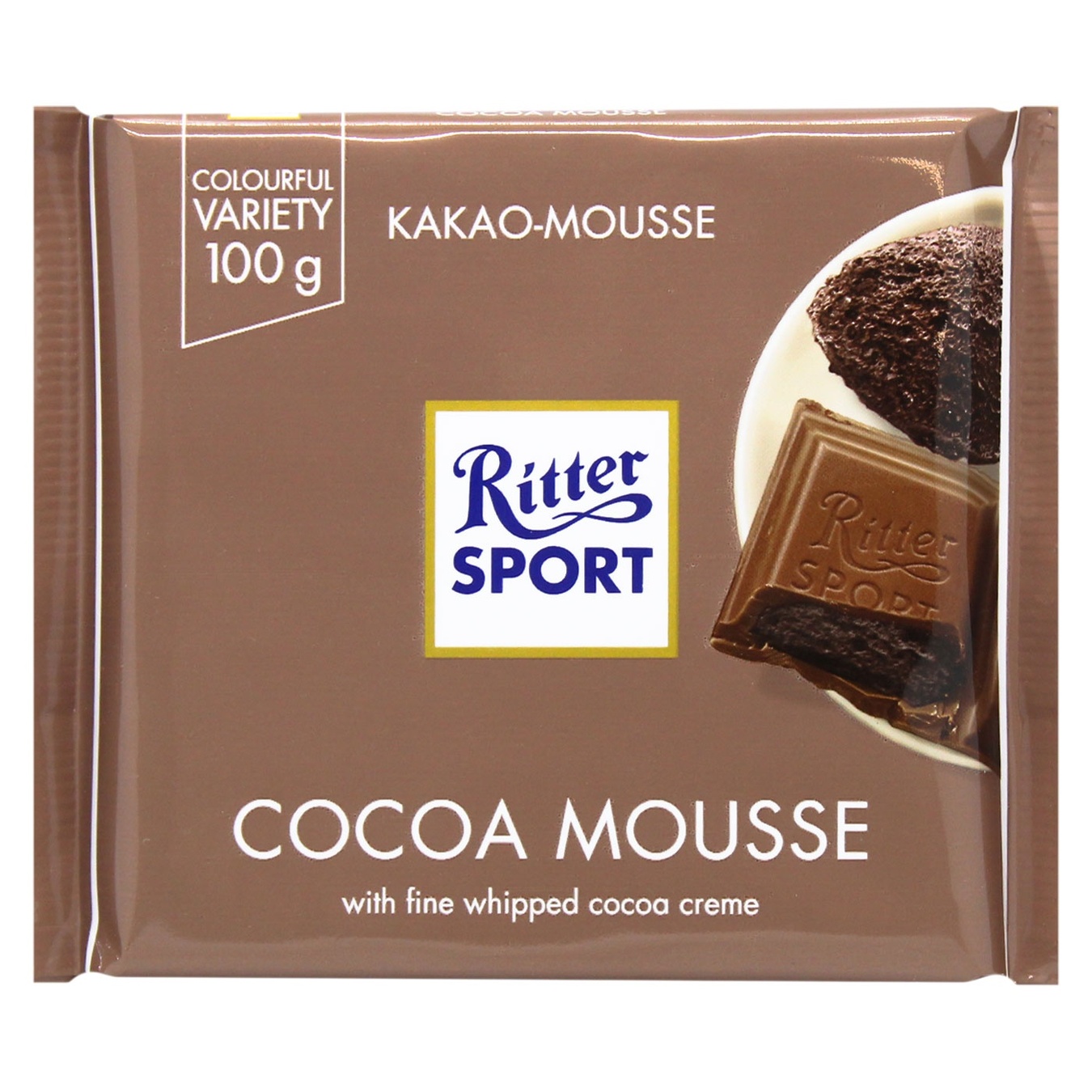 

Шоколад молочный Ritter Sport с начинкой какао-мусс 100г
