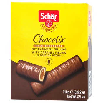 Печенье Dr.Schar Chocolix без глютена с карамельным кремом 110г - купить, цены на МегаМаркет - фото 1