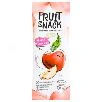 Снеки фруктовые Fruit Snack Light Яблоко без сахара 25г - купить, цены на Auchan - фото 1