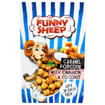 Funny Sheep Popped Corn Coated With Caramel With Cinnamon  100g - buy, prices for NOVUS - photo 1