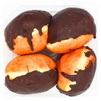 Donut without Filling Glazed with Dark Chocolate 4pcs*65g