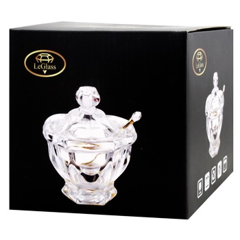 LeGlass Jar for Honey with Metal Spoon 13x10cm - buy, prices for - photo 2