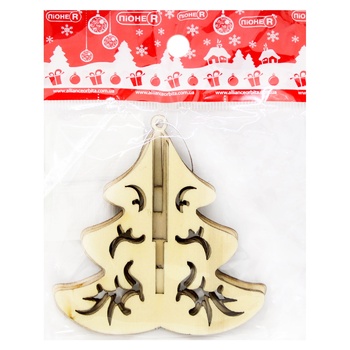 Christmas Tree Wooden Pendant 10x8.5cm - buy, prices for MegaMarket - photo 1