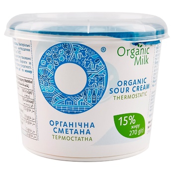 Organic Milk Thermostatic Sour Cream 15% 270g - buy, prices for NOVUS - photo 2