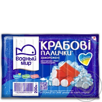 Крабовые палочки Водный мир замороженные 200г купить, цены на МегаМаркет - фото 1