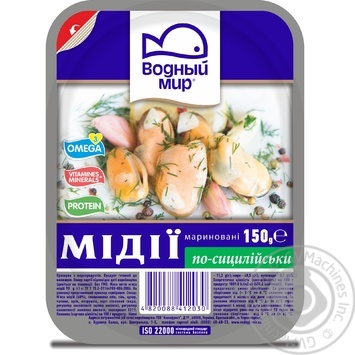 Мидии Водный мир маринованные по-сицилийски 150г купить, цены на МегаМаркет - фото 1