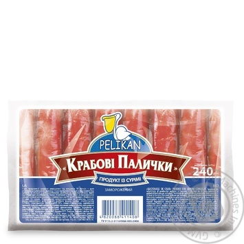 Pelikan Frozen Crab Sticks 240g - buy, prices for MegaMarket - photo 1