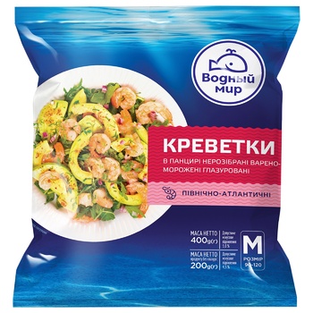 Vodny Mir Boiled and Frozen 90-120 Shrimp in Shell 400g - buy, prices for Auchan - photo 2