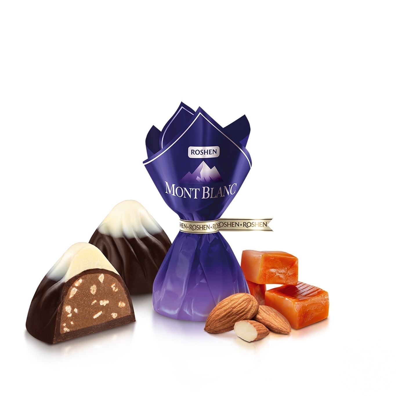 

Конфеты Roshen Mont Blanc с карамелизованным миндалем