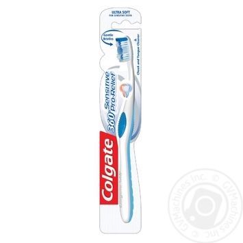 Зубная щетка Colgate 360 Sensitive Pro-Relief Бережная чистка зубов и десен Для чистки языка и внутренней поверхности щек Ультрамягкая для чувствительных зубов - купить, цены на - фото 5