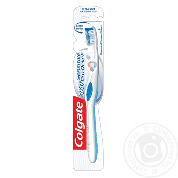 Зубная щетка Colgate 360 Sensitive Pro-Relief Бережная чистка зубов и десен Для чистки языка и внутренней поверхности щек Ультрамягкая для чувствительных зубов - купить, цены на - фото 7