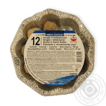 Улитки в чесночном соусе ТМ Nordic Seafood 12 шт х 67г купить, цены на МегаМаркет - фото 1