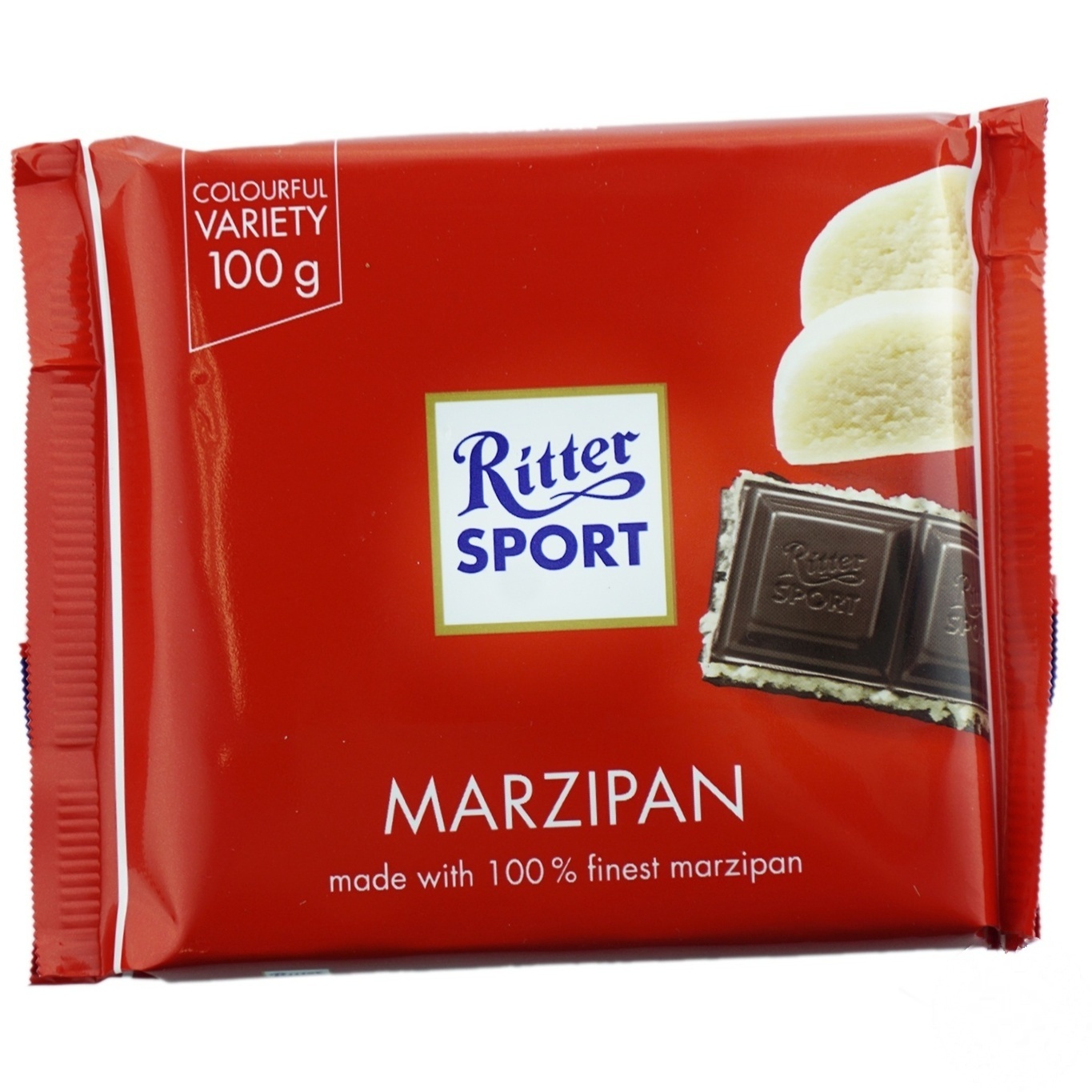 

Шоколад Ritter Sport темный с начинкой марципан 100г
