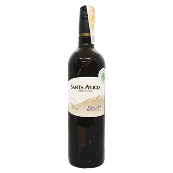 Вино Santa Alicia Merlot Central Valley червоне сухе 13% 0,75л - купити, ціни на - фото 1