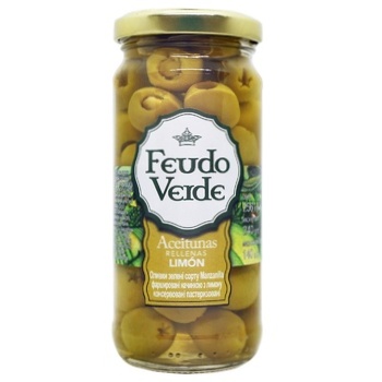 Feudo Verde Manzanilla Stuffed With Lemon Green Olives 240g - buy, prices for NOVUS - photo 1