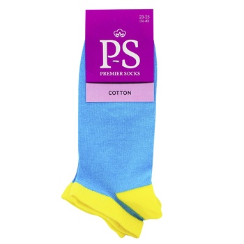 Шкарпетки Premier Socks жіночі короткі Патріотичні сині-жовті р.23-25 - купити, ціни на NOVUS - фото 2