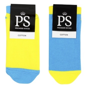 Premier Socks Blue Yellow Patriotic Men's Short Socks р.27 - buy, prices for - photo 1