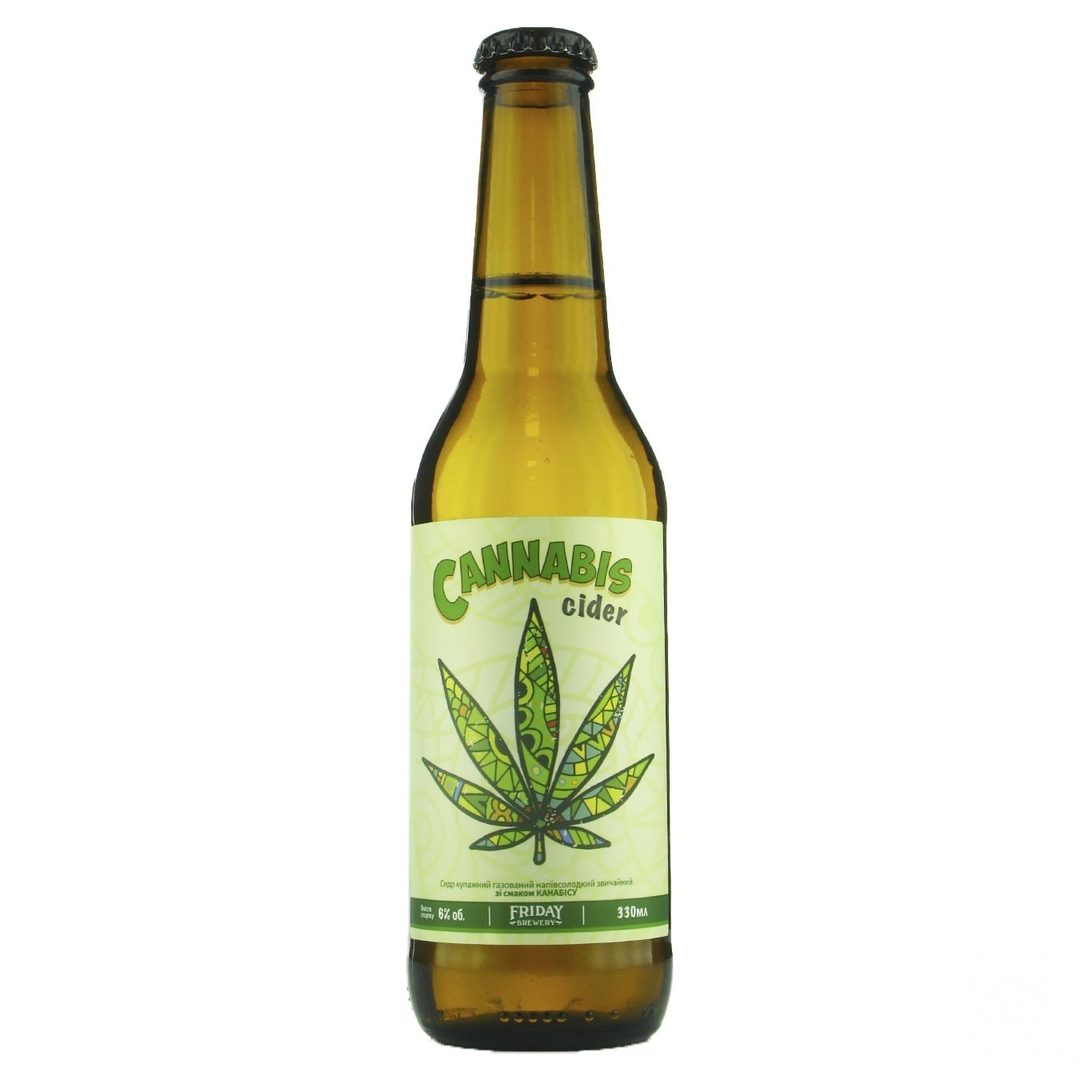 

Сидр Friday Brewery Cannabis газированный полусладкий 6% 0,33л