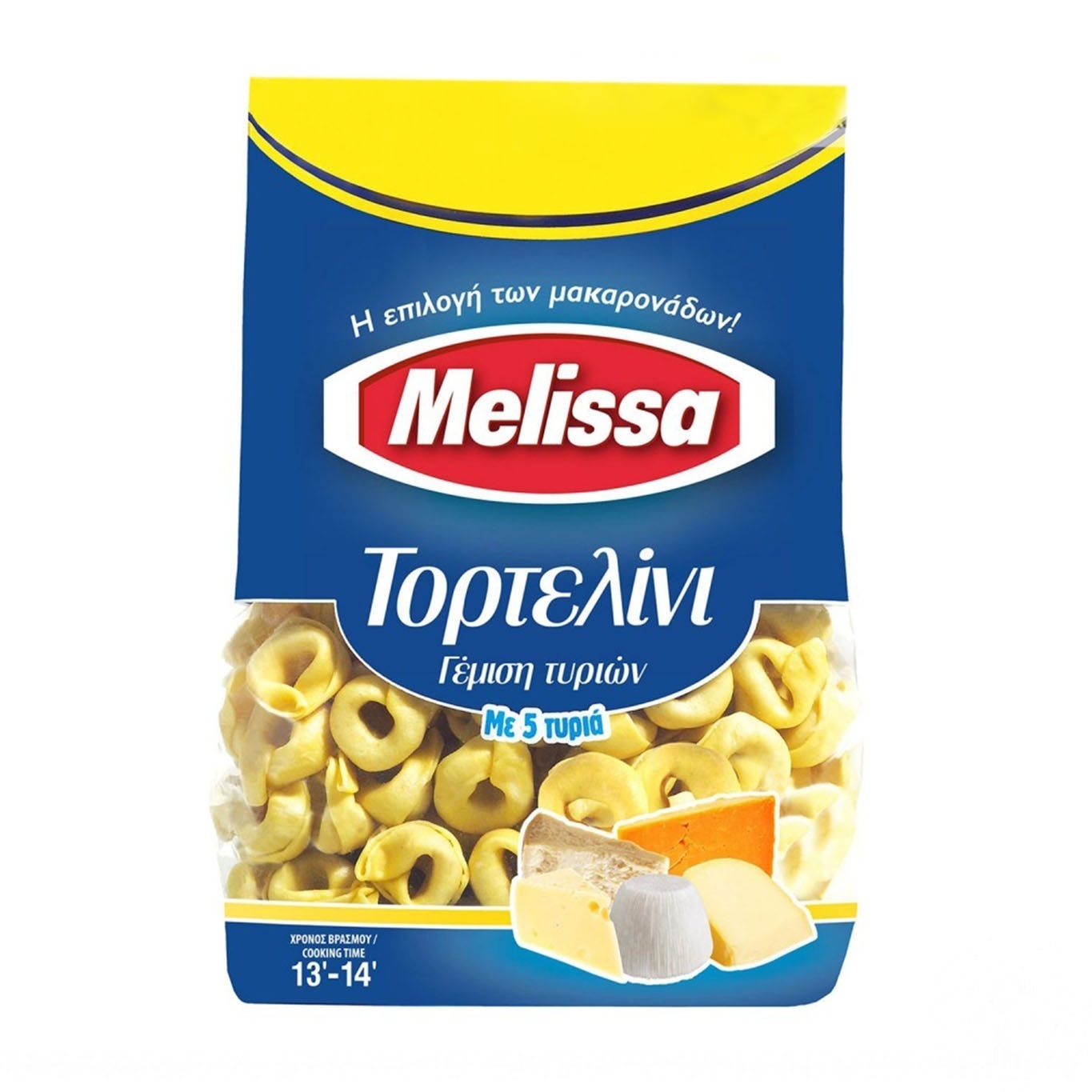 

Макаронные изделия Melissa тортеллини 5 сыров яичные 250г