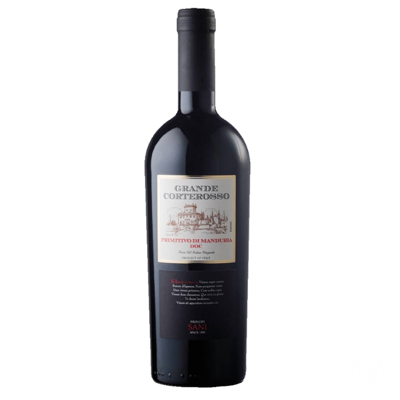 

Вино Carlos Sani Grande Corterosso Primitivo di Manduria DOC красное полусухое 14,5% 0,75л