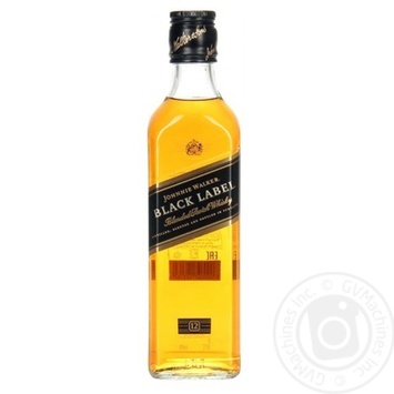 Виски Johnnie Walker Black Label 12 лет 40% 375мл - купить, цены на ULTRAMARKET - фото 1