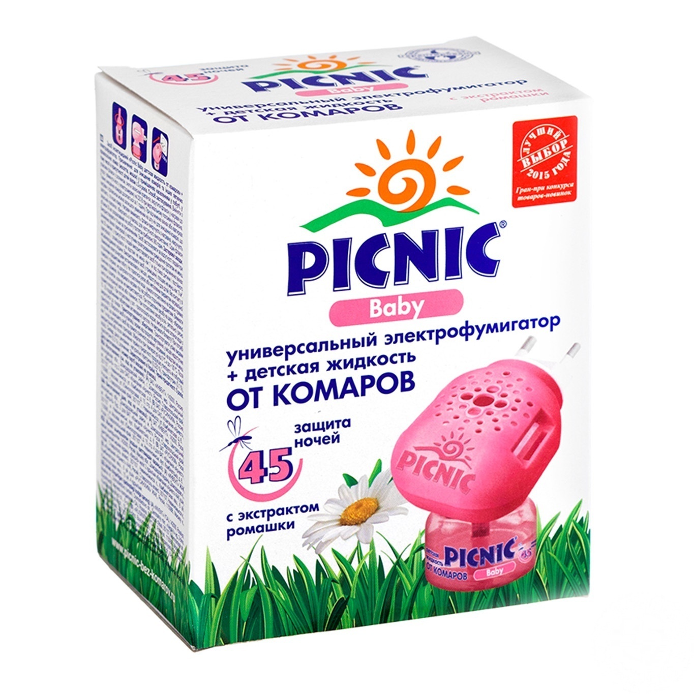 

Электрофумигатор Picnic Baby с жидкостью 30мл 45 ночей от комаров