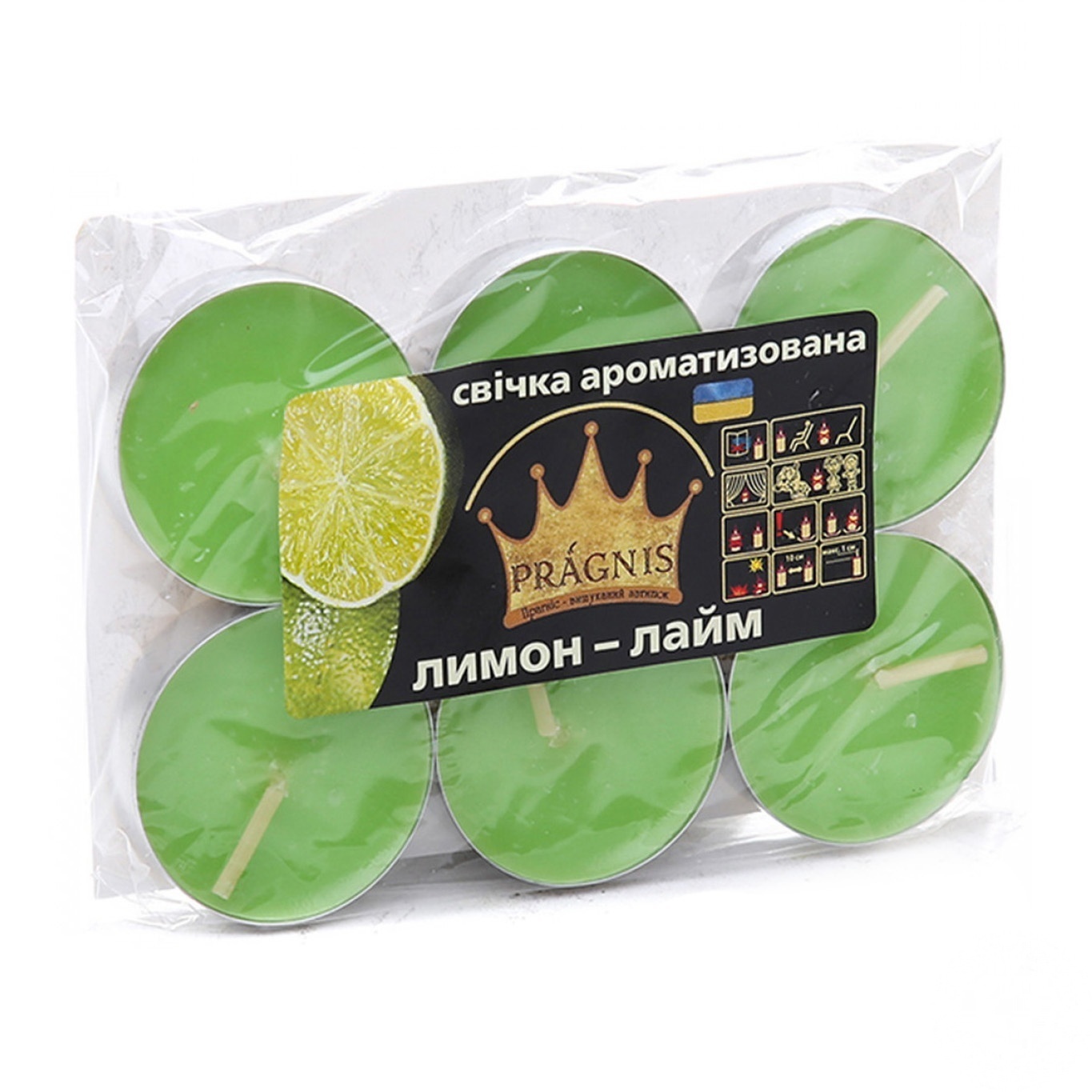 

Свеча Pragnis лимон и лайм 6шт