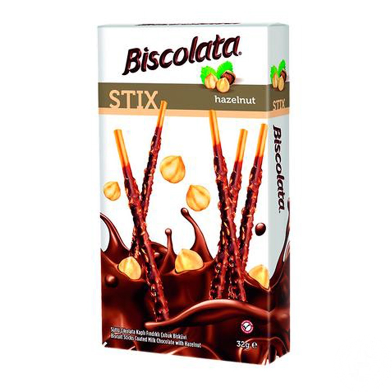 

Соломка Biscolata Stix с фундуком в молочном шоколаде 32г
