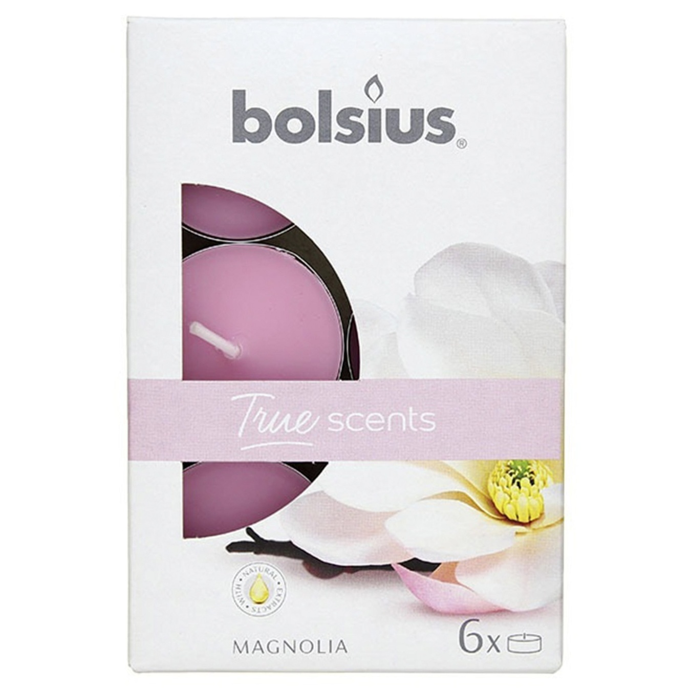 

Свеча Bolsius True Scents магнолия 6шт