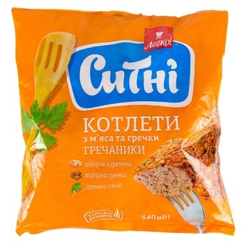 Котлеты Легко! Сытные Гречаники котлеты из мяса и гречки замороженные 540г - купить, цены на ЕКО Маркет - фото 1