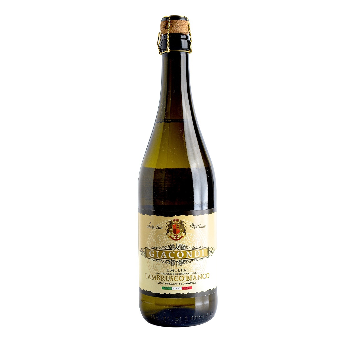 

Вино игристое Giacondi Frizzante Lambrusco Bianco Amabile Emilia белое полусухое 7,5% 0,75л