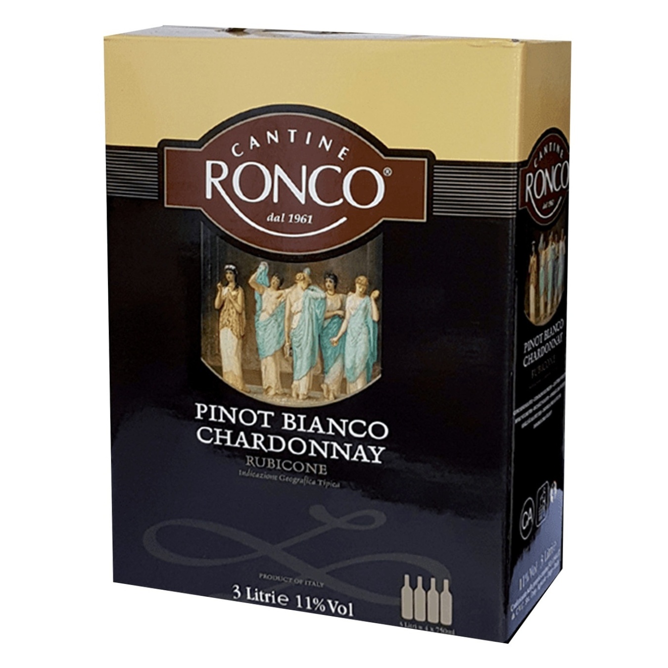 

Вино Cantine Ronco Pinot Bianco Chardonnay белое сухое 11% 3л